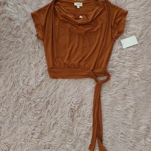👕2☆ for $12: Elegant Brown Cowl Neck Top